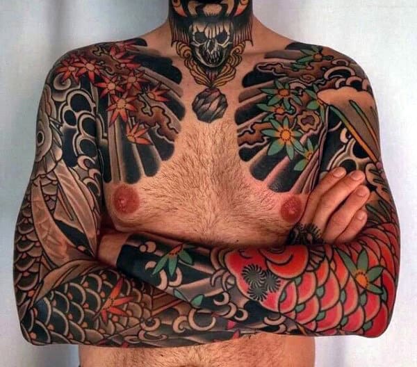 Masculine Nice Guys Tradtional Japanese Full Sleeve Tattoo Designs