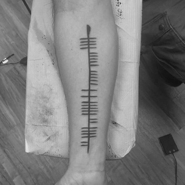 Masculine Ogham Tattoos For Men Inner Forearm