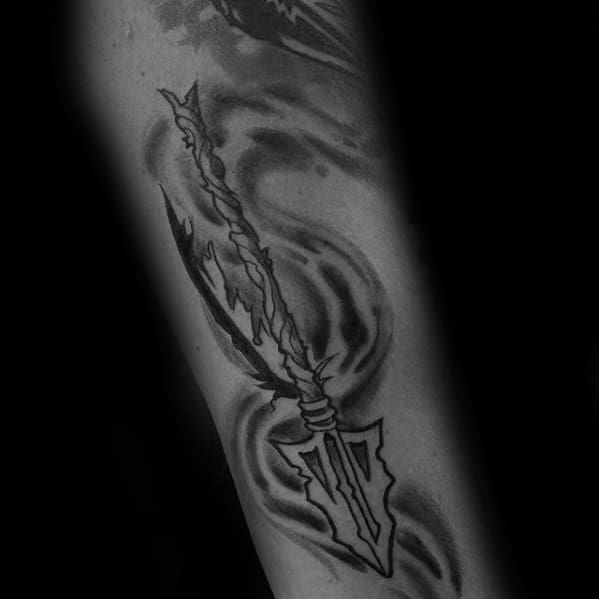 Masculine Old School Shaded Arrow Fsu Tattoos For Men On Forearm