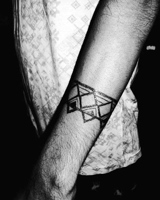Masculine Pattern Guys Forearm Tattoo Band