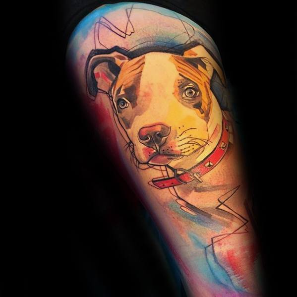 Masculine Pitbull Tattoos For Men