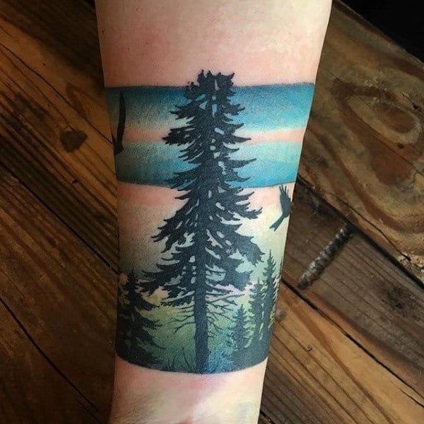 Masculine Quarter Tree Sleeve Tattoos For Males