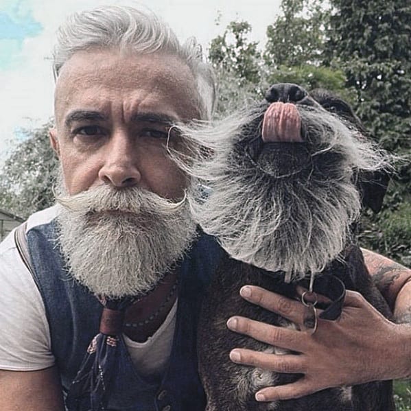Masculine Rugged Male Grey Beard Style Ideas