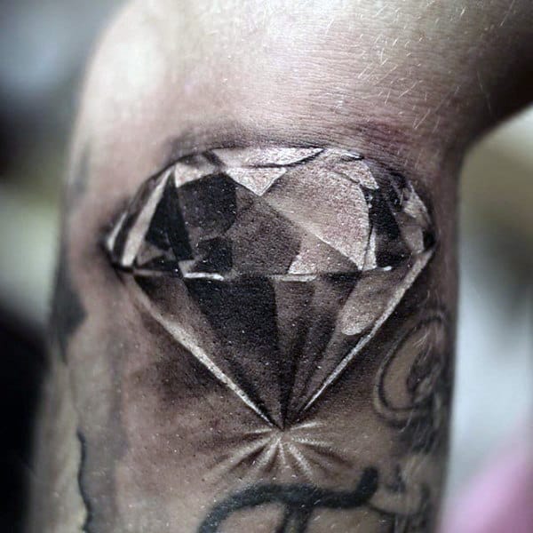 Masculine Shaded Diamond Arm Tattoo For Males