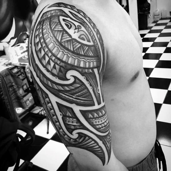 Masculine Sick Guys Half Sleeve Decorative Tribal Tattoo