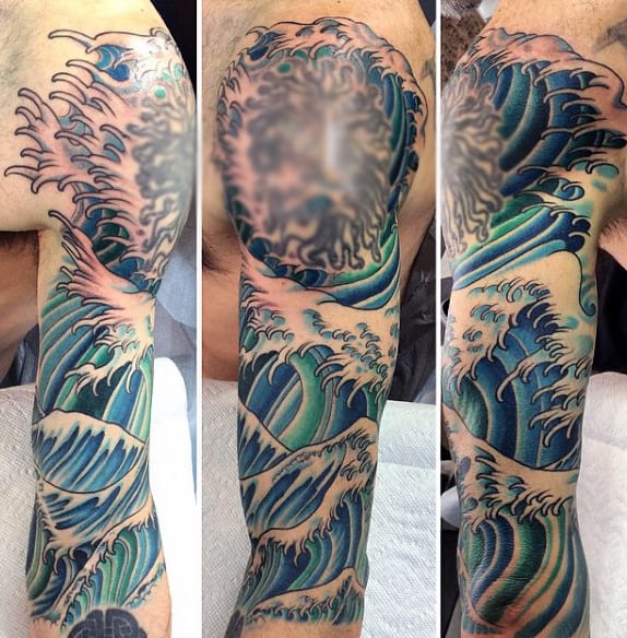 Masculine Sleeve Tattoo Designs Water For Men