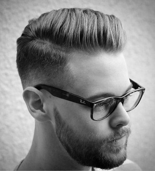 Masculine Taper Fade Comb Over For Men