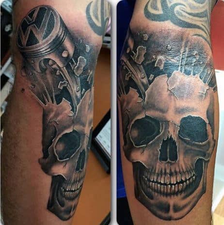 Masculine Tattoo With Piston
