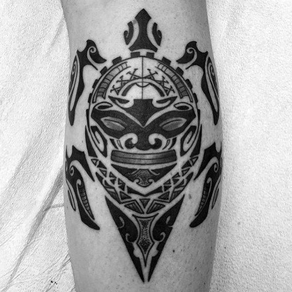 Masculine Tribal Turtle Mens Hawaiian Forearm Tattoo Ideas
