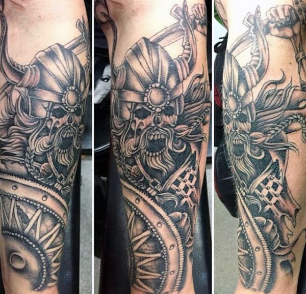 Masculine Viking Ship Tattoos
