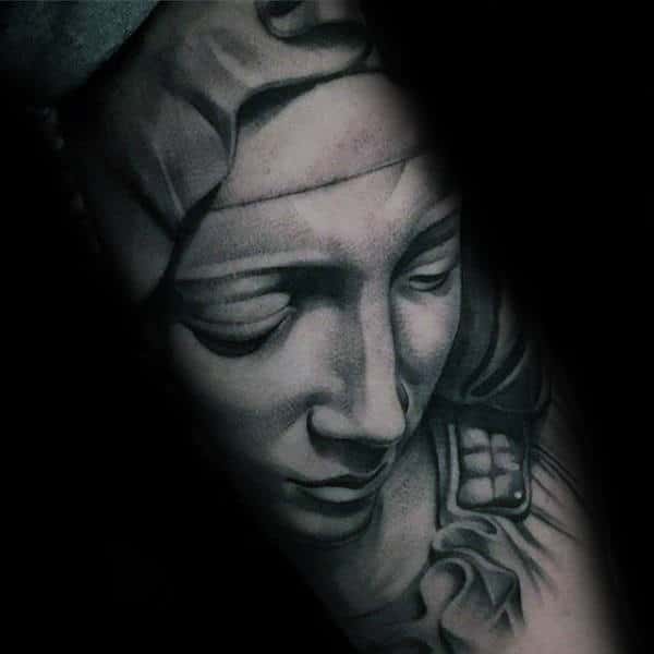 Masculine Virgin Mary Guys Arm Tattoos