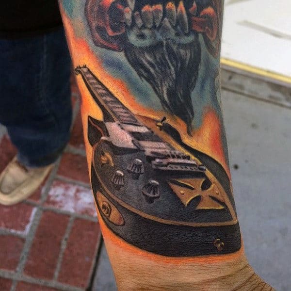Masculine Wrist Fender Guitar Tattoo