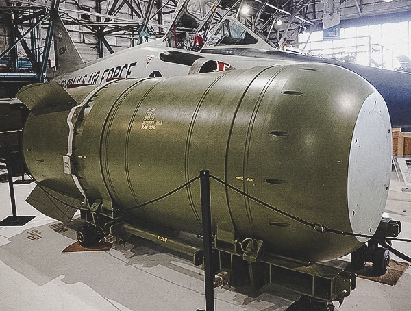 Massive Green Atom Bomb Military Museum Display