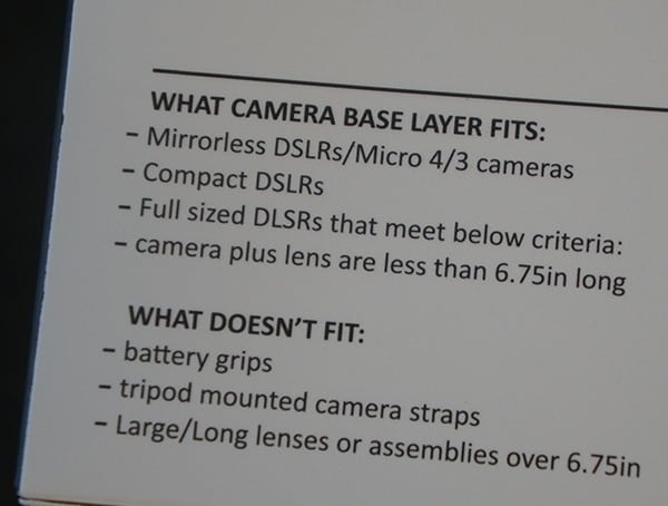 Matador Camera Base Layer Dslr Models Fitment