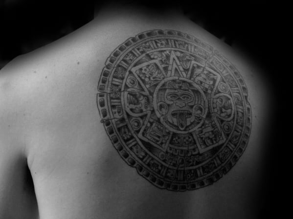 Mayan Calender Guys Tattoos Upper Back