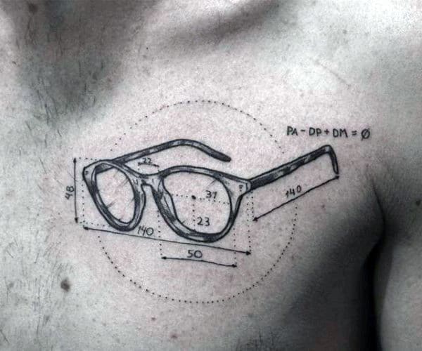 Measurements Glasses Mens Upper Chest Manly Tattoo Ideas
