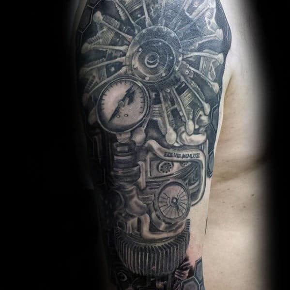 Mechanical Awesome Mens Arm Tatto Ideas