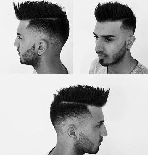 Medium Length Mens Faux Hawk Fade Mid