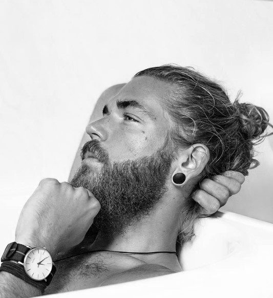 Medium Length Samurai Hairstyle For Males