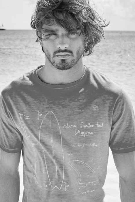 Medium Length To Long Mens Wavy Messy Surfer Hair Look