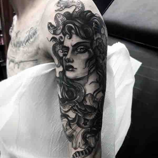 Medusa Snake Hair Tattoos For Guys Full Sleeve