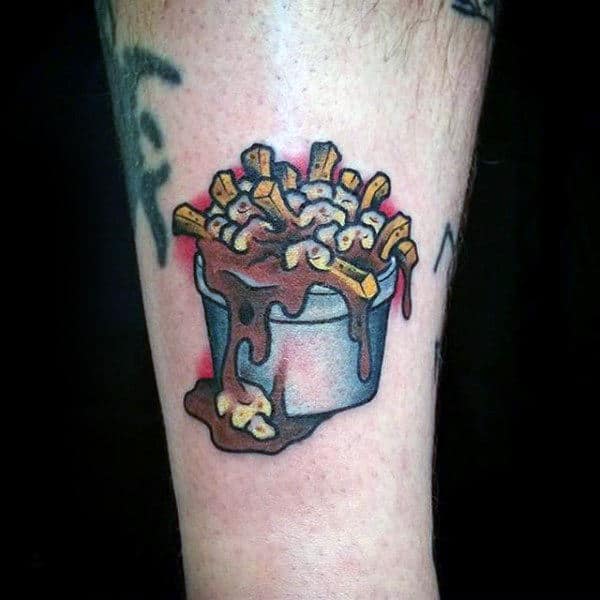 Melting Chocolate Dessert Food Tattoo Male Forearms