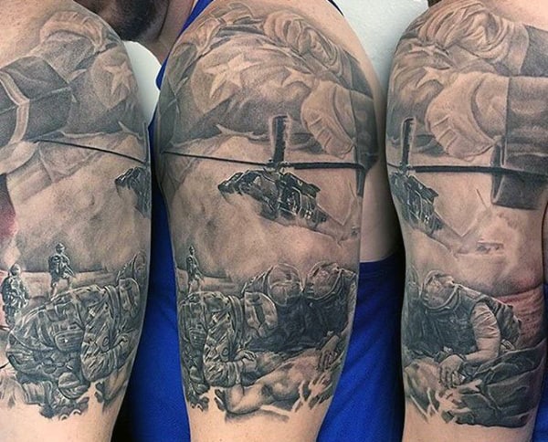 Memorial Air Force Mail Tattoos Half Sleeve Design