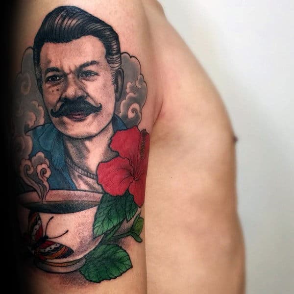 Memorial Hibiscus Mens Arm Tattoo