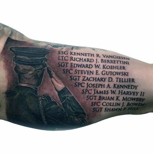 Memorial Tribute Air Force Mens Bicep Tattoos
