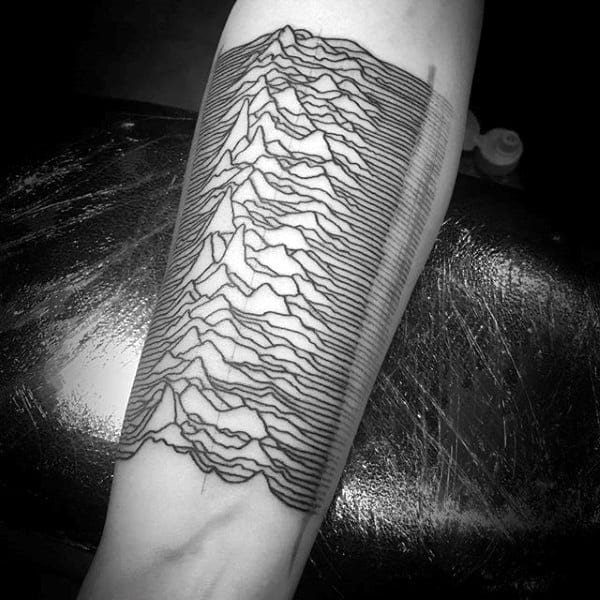 Men Arms Sound Waves Tattoo