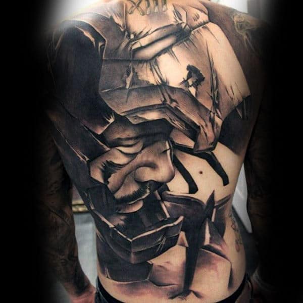 Men Full Back Manly Impressive Tattoo