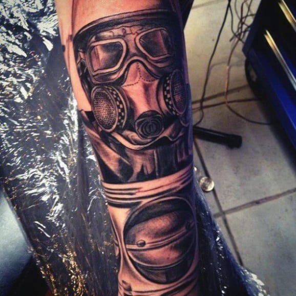 Men Gas Mask Tattoo Styles