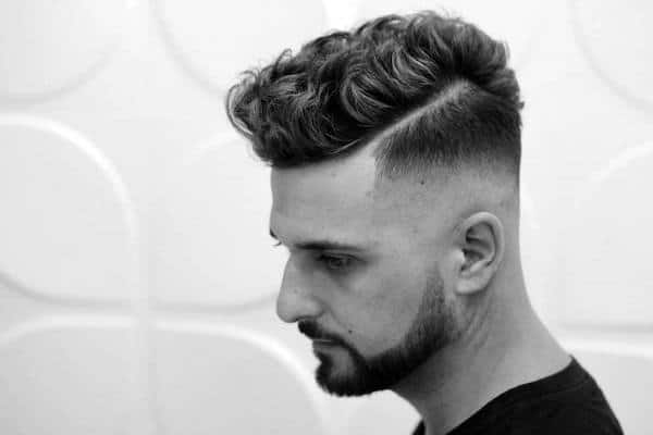 Men Short Curly Hairstyles High Fade