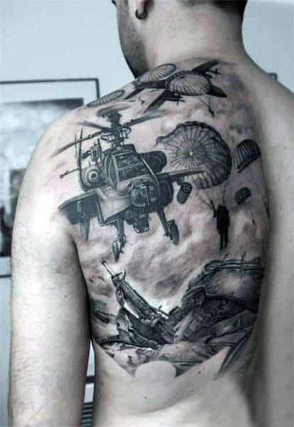 Men Upper Back Tattoos