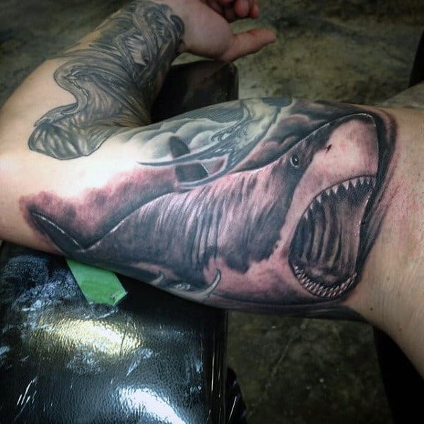 Men With Tattoos Of Sharks On Arm