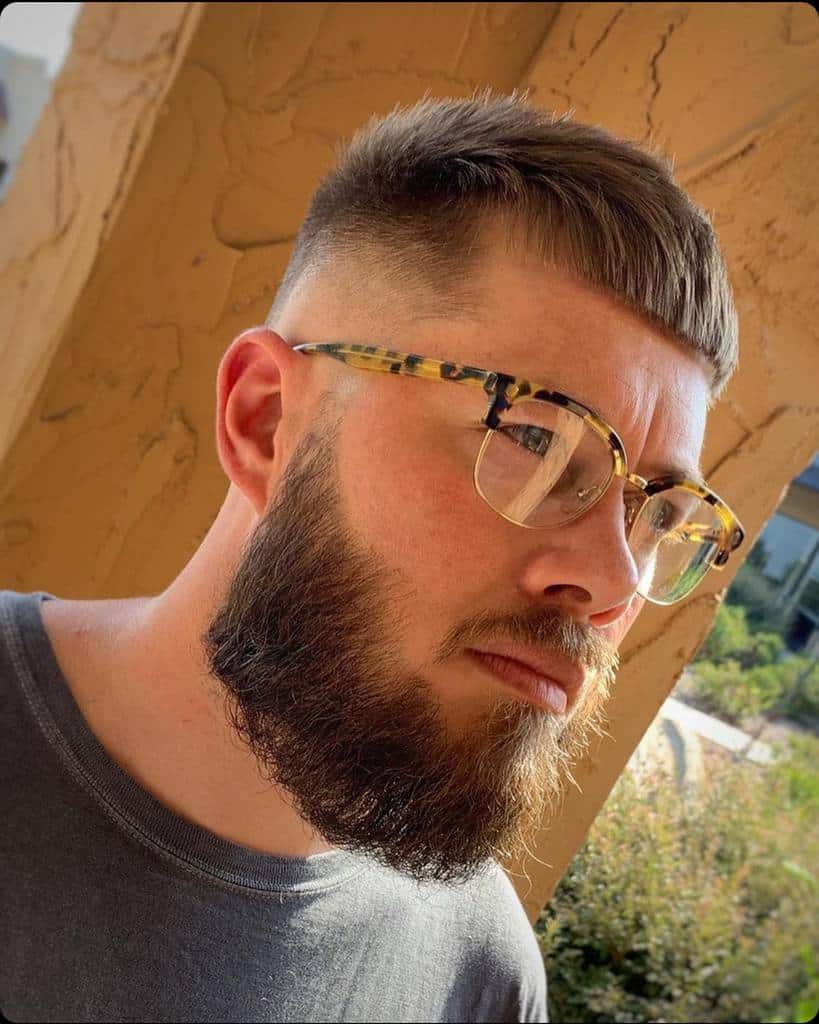 High and Tight Blunt Fringe French Crop Hairstyle