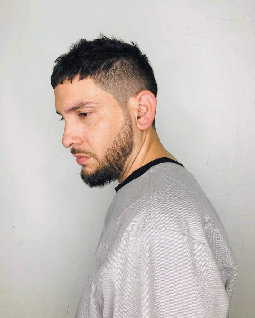 Bald Fade With Soft Short Fringe