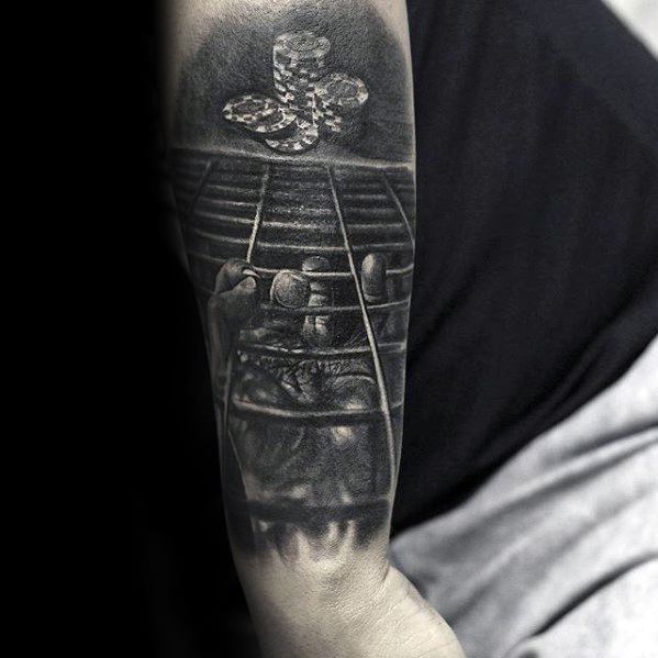 Mens 3d Gate Wire With Poker Chip Tattoo Design Ideas On Arm