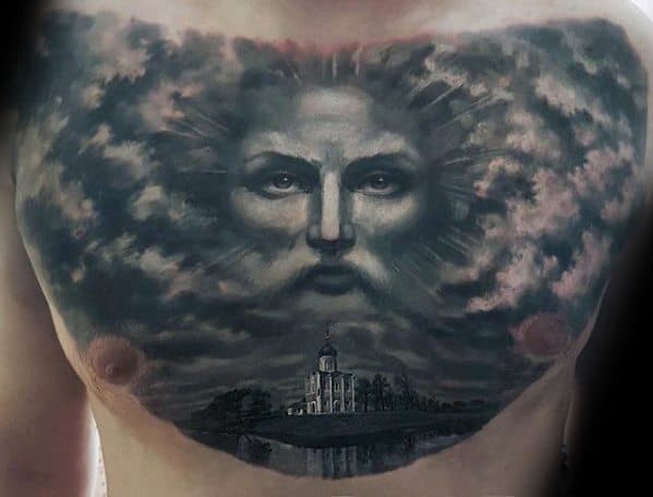 Mens 3d Jesus Tattoo