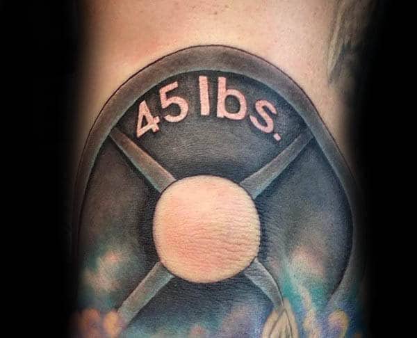 Mens 45 Pound Freeway Fitness Tattoo Ideas On Arm