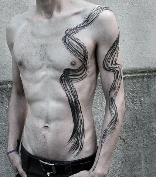 Mens Abstract Tattoo Designs On Side Of Body