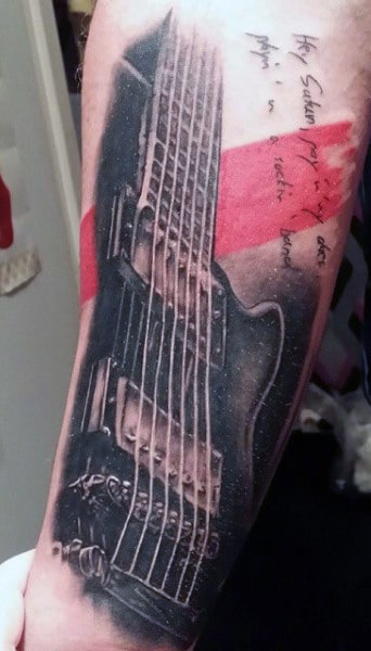 Men's Acoustic Guitar Tattoos