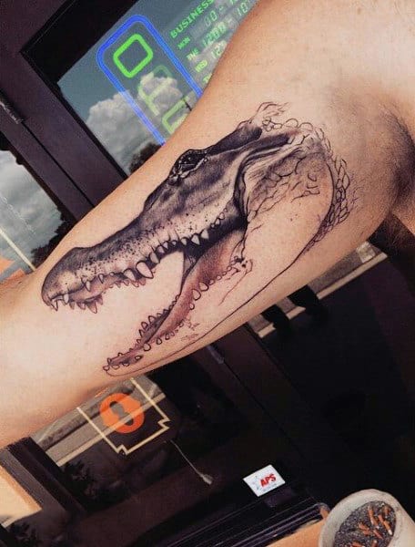 Mens Alligator Tattoo On Arms