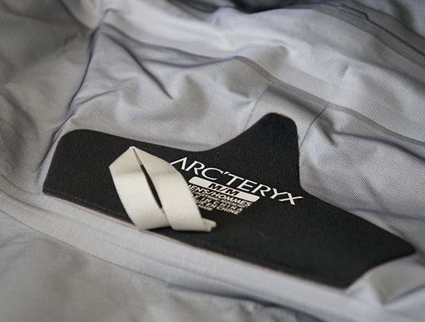 Mens Arcteryx Zeta Lt Jacket Hang Loop With Inner Tag