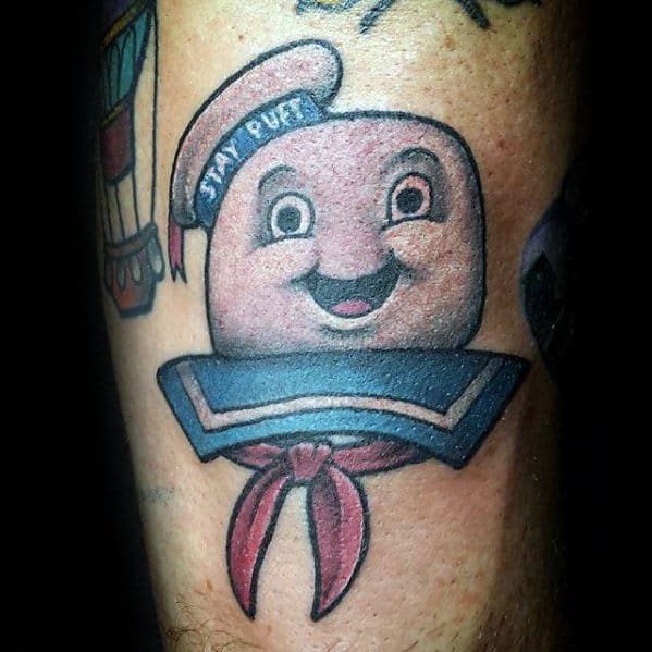 Mens Arm Cool Stay Puft Ghostbusters Tattoo Ideas