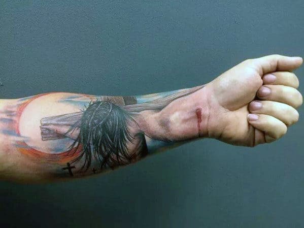 mens-arm-cross-tattoo