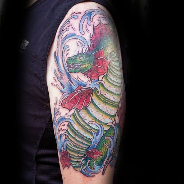 Mens Arm Loch Ness Monster Tattoo Ideas