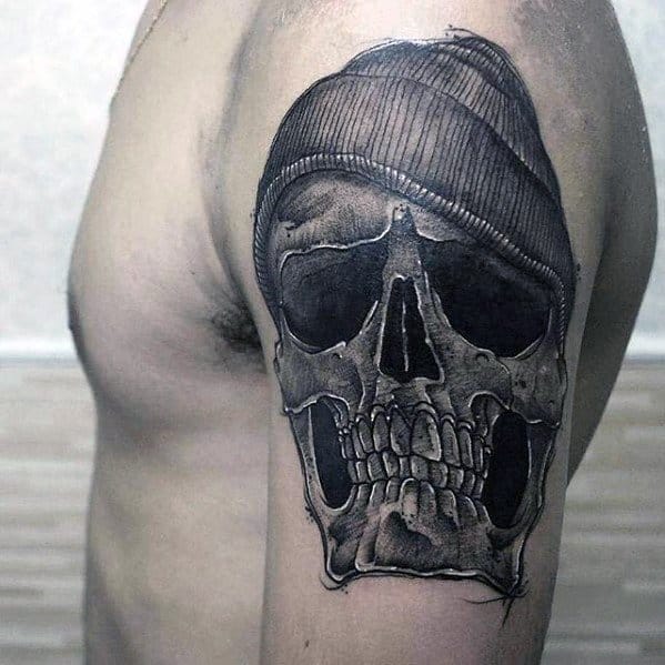 Mens Arm Tattoo Ideas With Badass Skull Design