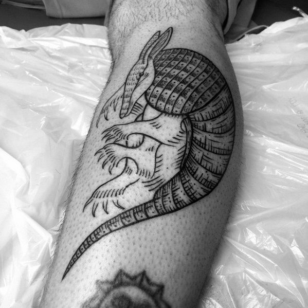 Mens Armadillo Leg Tattoo Ideas