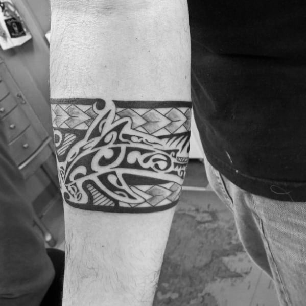 Mens Armband Tribal Shark Hawaiian Tattoo Design Ideas